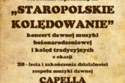 Koncert staropolskich kolęd w wykonaniu Zespołu Muzyki Dawnej „Capella Pro Musica Antiqua”