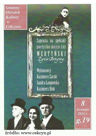 Spektakl poetycko-muzyczny w Cekcynie „Wertyński – życie artysty”